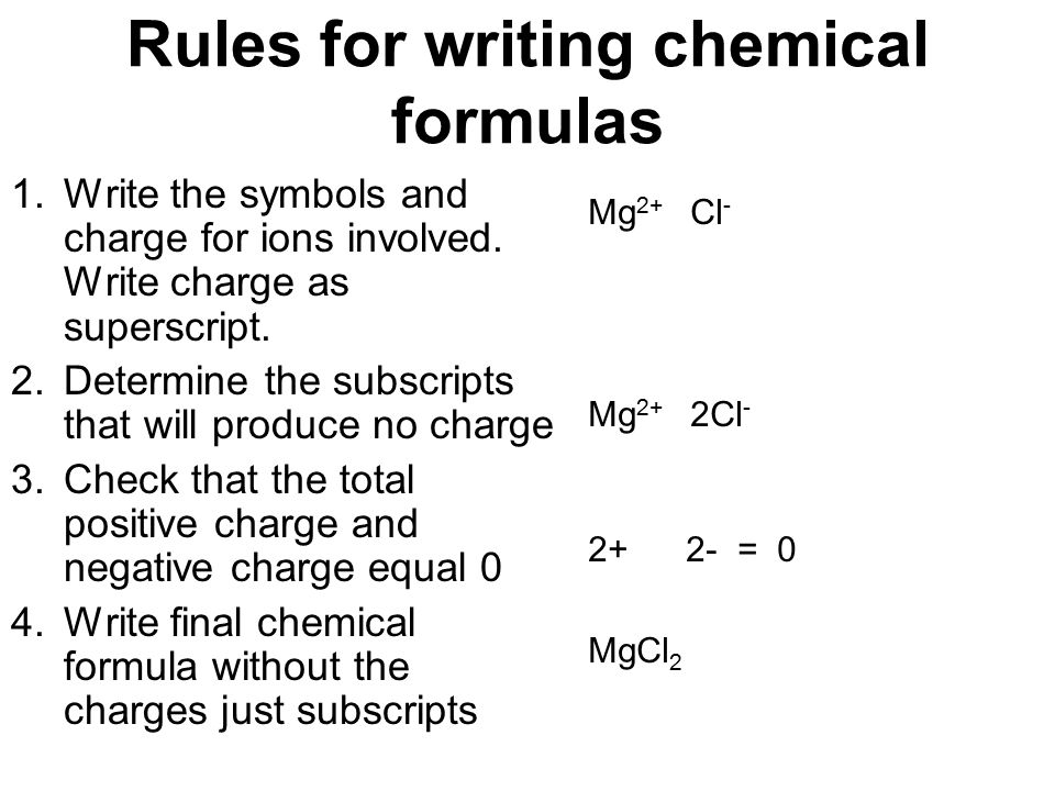 How to Write a Chemical Formula